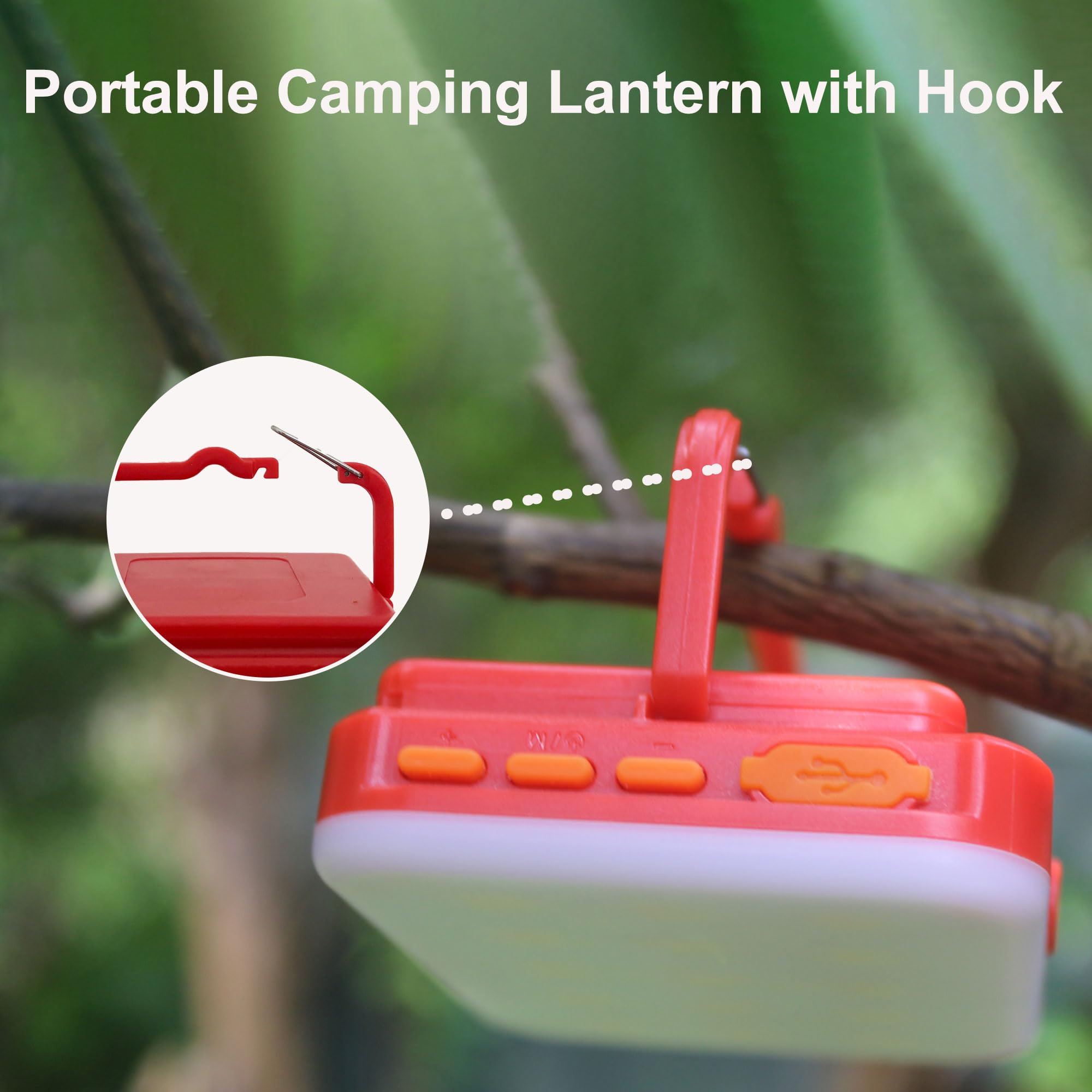 Zeltlichter für Camping, Wiederaufladbare Campingleuchten für Zelt, Campingzeltlicht für Zelt, Camping, Outdoor, Stromausfall, Zeltlicht, RGB-Campinglichter, IP65 Wasserdicht (Rot)