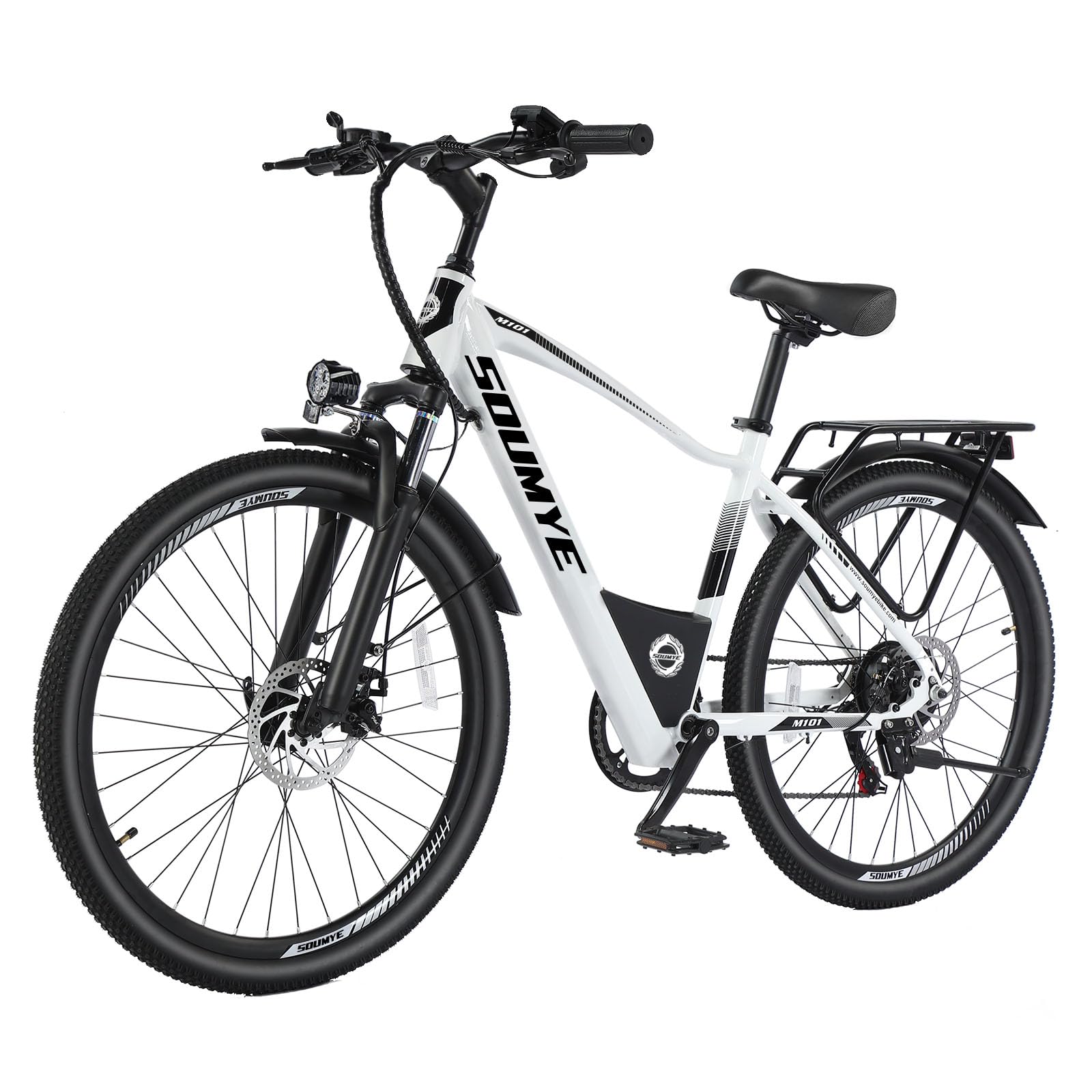 Electric Mountain Bike for Adults 26" Step-Thru/Over Commuting Ebike for Men Women with Peak Power 540w, 360Wh Built-in Battery, LCD Display, 7 Gears & Front Shock Absorber