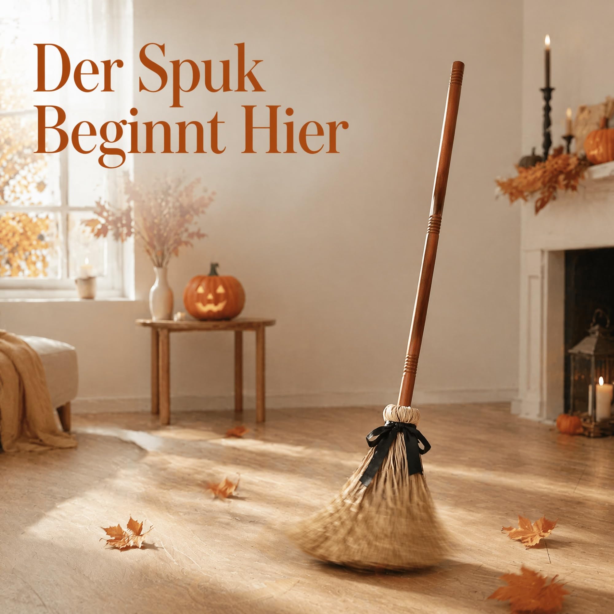 Hexenbesen, Magischer Besen, Schwimmender Besen | Licht und Bewegungssensor, Große Grusel Sound Deko, tanzend, beweglich, für Party Haus Garten Flur Terrasse Spukhaus(2PCS)