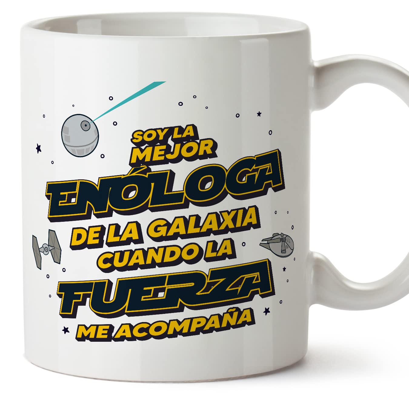MUGFFINS Tazas para JEFE hombre - En Español - Mejor de la Galaxia Cuando Fuerza me Acompaña - 11 oz / 330 ml - Regalo original y divertido — view 395