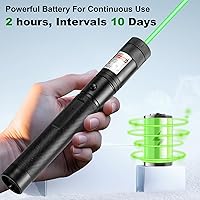 Vista 5 de Puntero Láser Verde de Alta Potencia Pluma - Haz Láser Recargable de Largo Alcance, Puerto de Carga USB para Senderismo, Presentaciones y Uso al