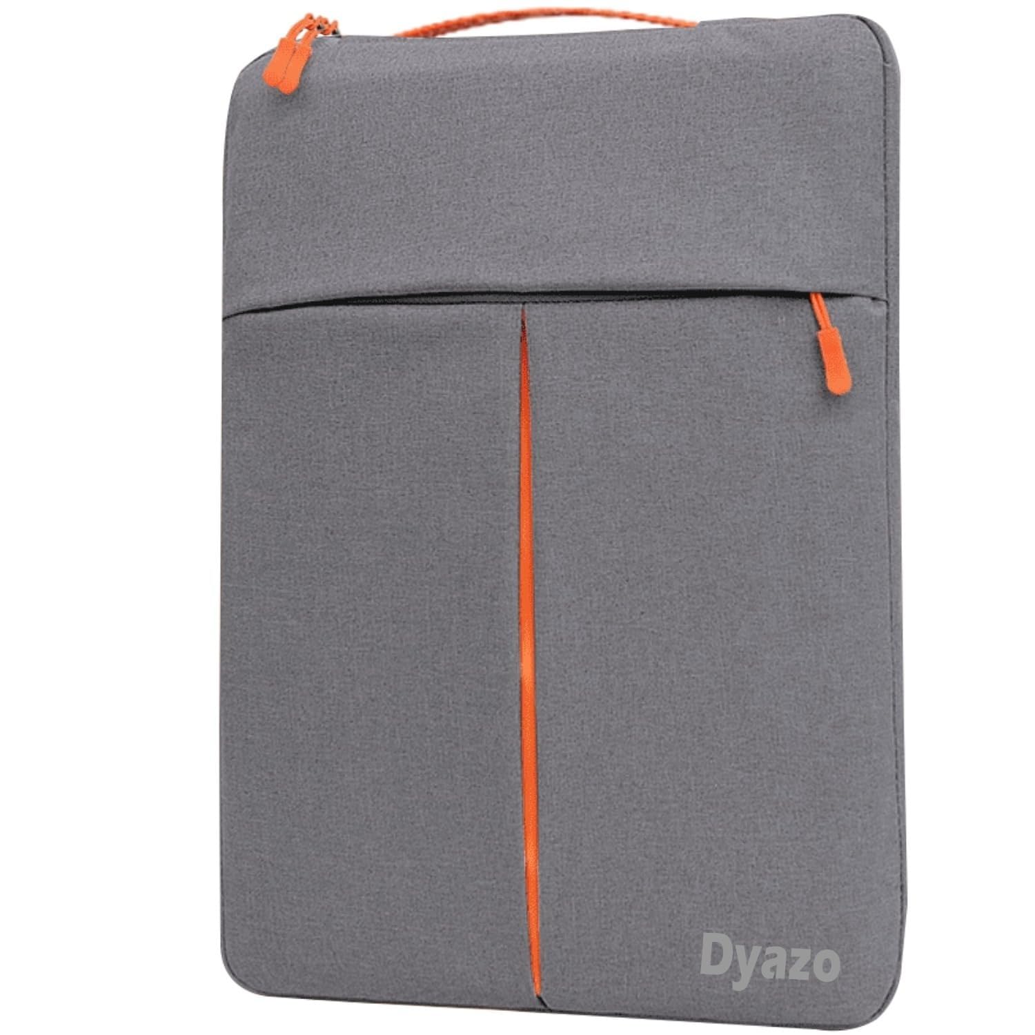 Dyazo 13.3 Inch Laptop Sleeve Case | Slim & Water Resistant Case Cover | Front Pocket with Handle | Compatible for MacBook Air (M2 M3 M4), HP, Dell, ASUS, Lenovo and Other Notebooks (Grey & Orange)-image-22