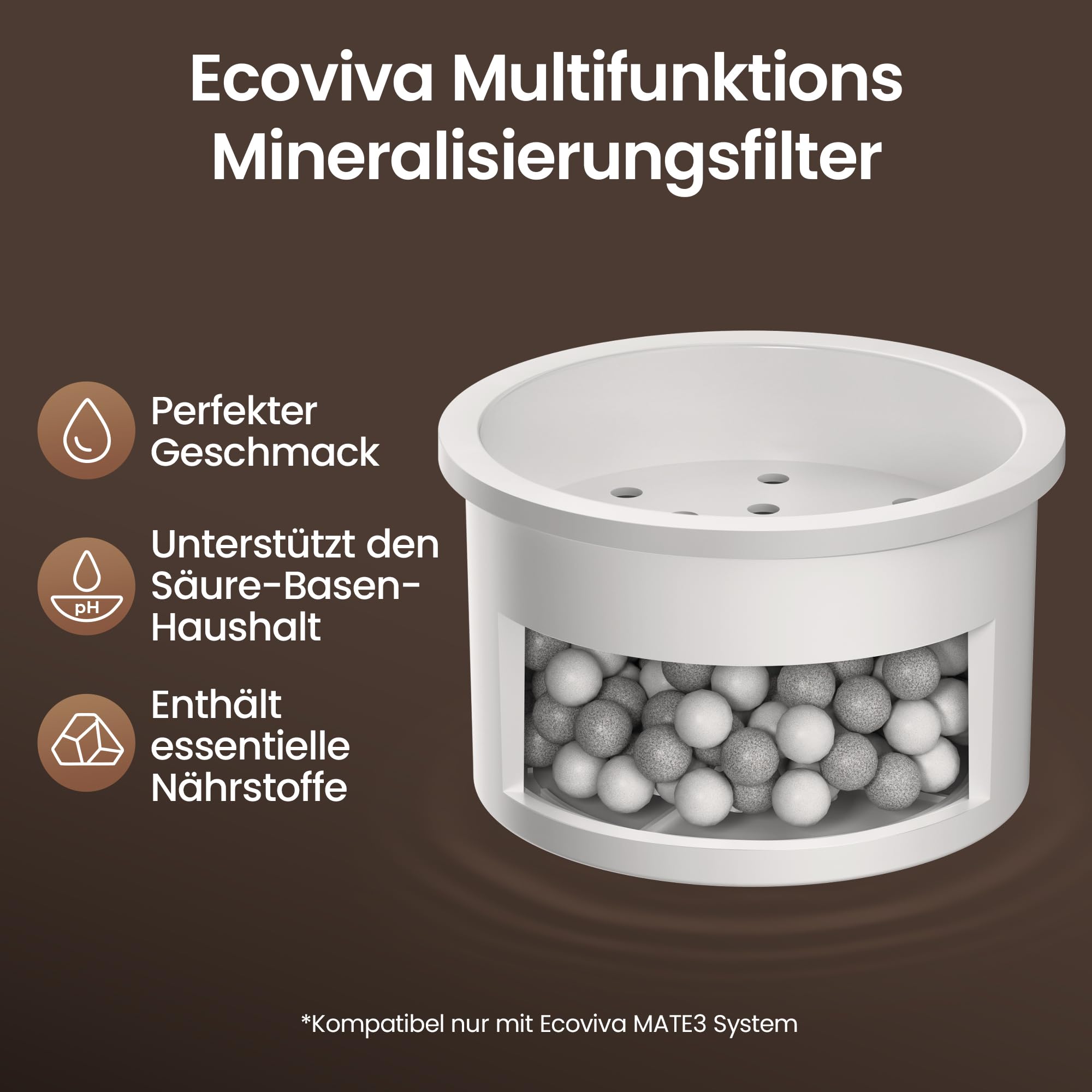 Ecoviva Doppio Pack Filtri Remineralizzanti – Filtro di Trattamento Alcalino per Sistemi a Osmosi Inversa, Aumenta il pH e il Contenuto Minerale per Acqua Potabile Pura