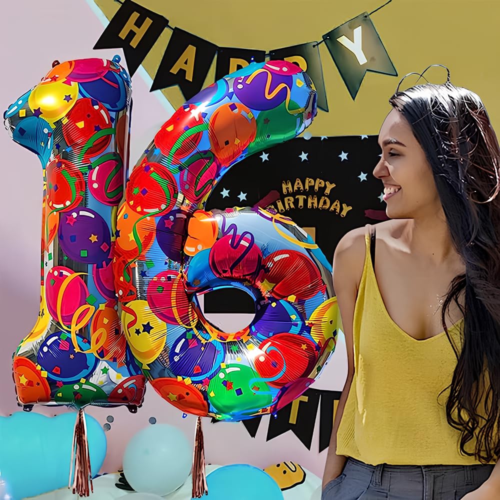 Foil Globo Número 5 Azul 40" (101cm), Inflable Helio o aire, Gigante Numeros 0-9, 10-19, 20-29, 30-100, Grande Globos Decoración para La Boda Aniversario y Cumpleaños Fiestas — view 51