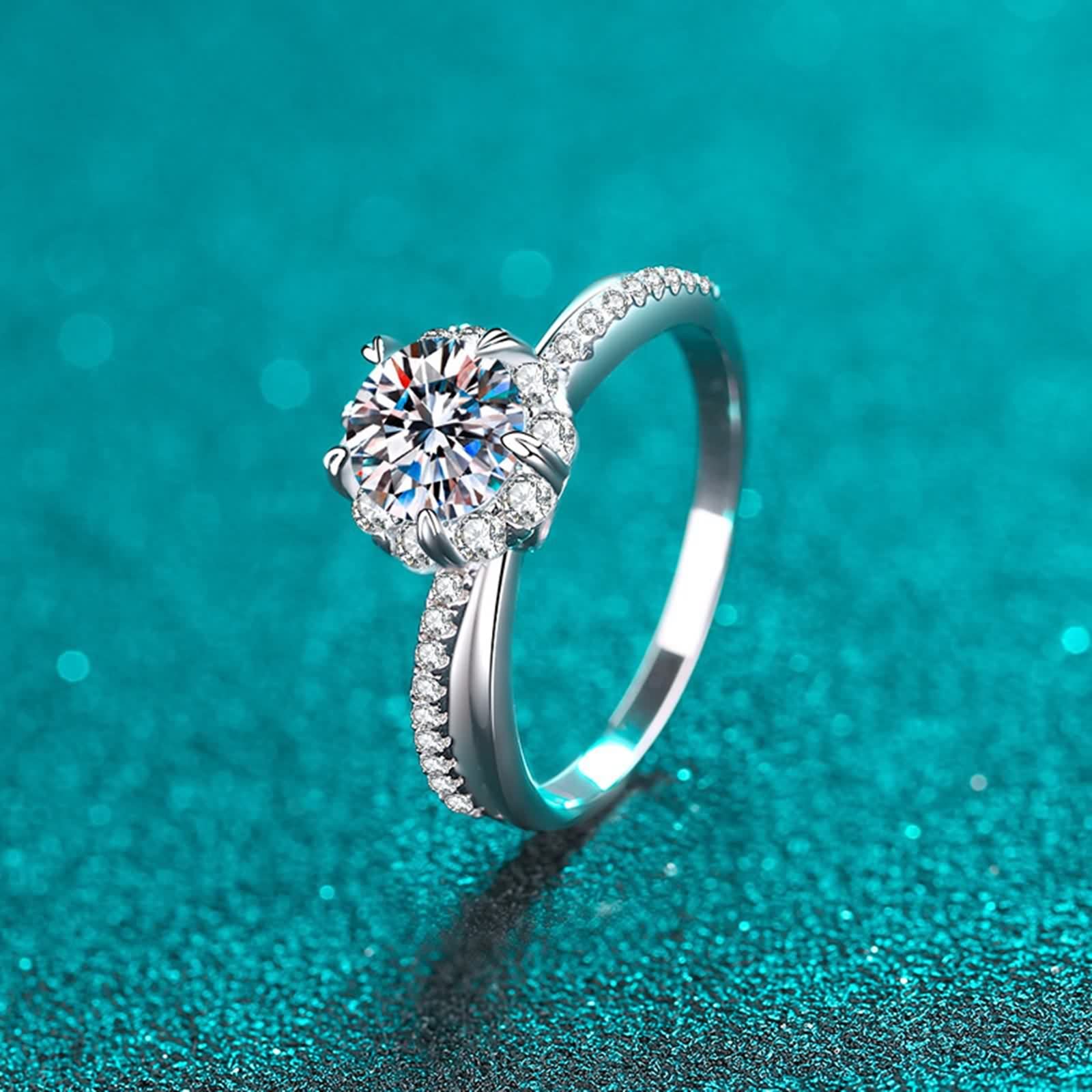 Memoire - Anello da donna in argento Sterling 925, con fiore, con bouquet, idea regalo