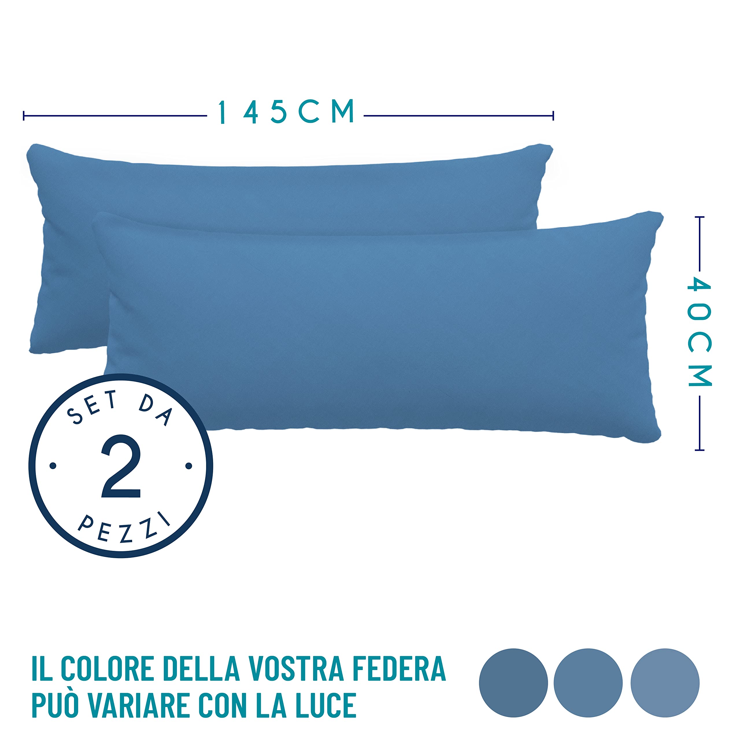 Federe Cuscino Matrimoniale Jersey - Set Di 2 - 100% Cotone Certificato Oeko-Tex - Giallo - Foto 9