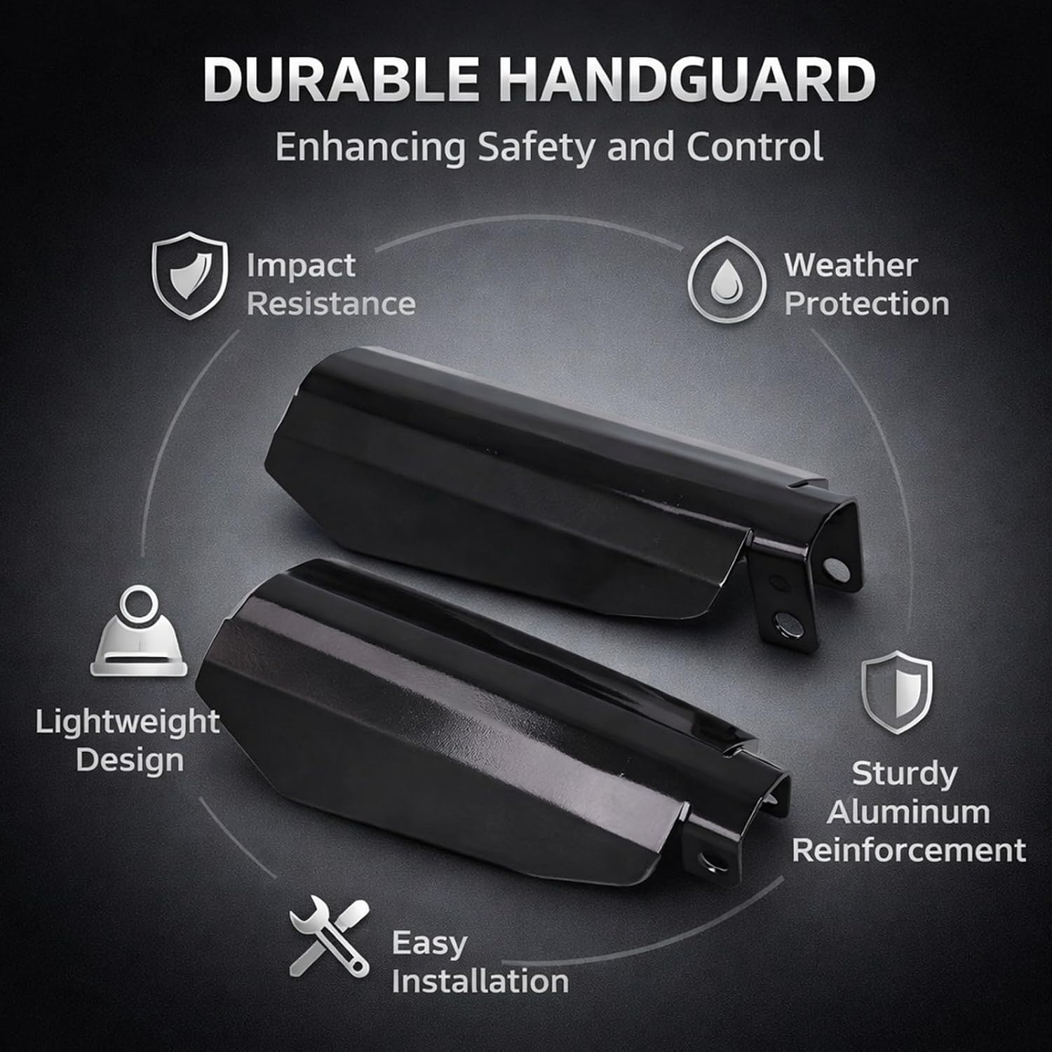 Handguard Matte Black Metal Hand Protector for Baggers and FXRs 06 and Older with Upgraded Controls - Durable Hand Protection, Dirt - Finish for Motorcycle Riders