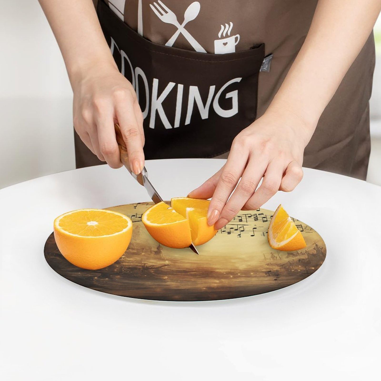 Tagliere rotondo facile da pulire, taglieri per cucina di grandi dimensioni 7,9, taglieri essenziali da cucina, comodo per carne e verdure