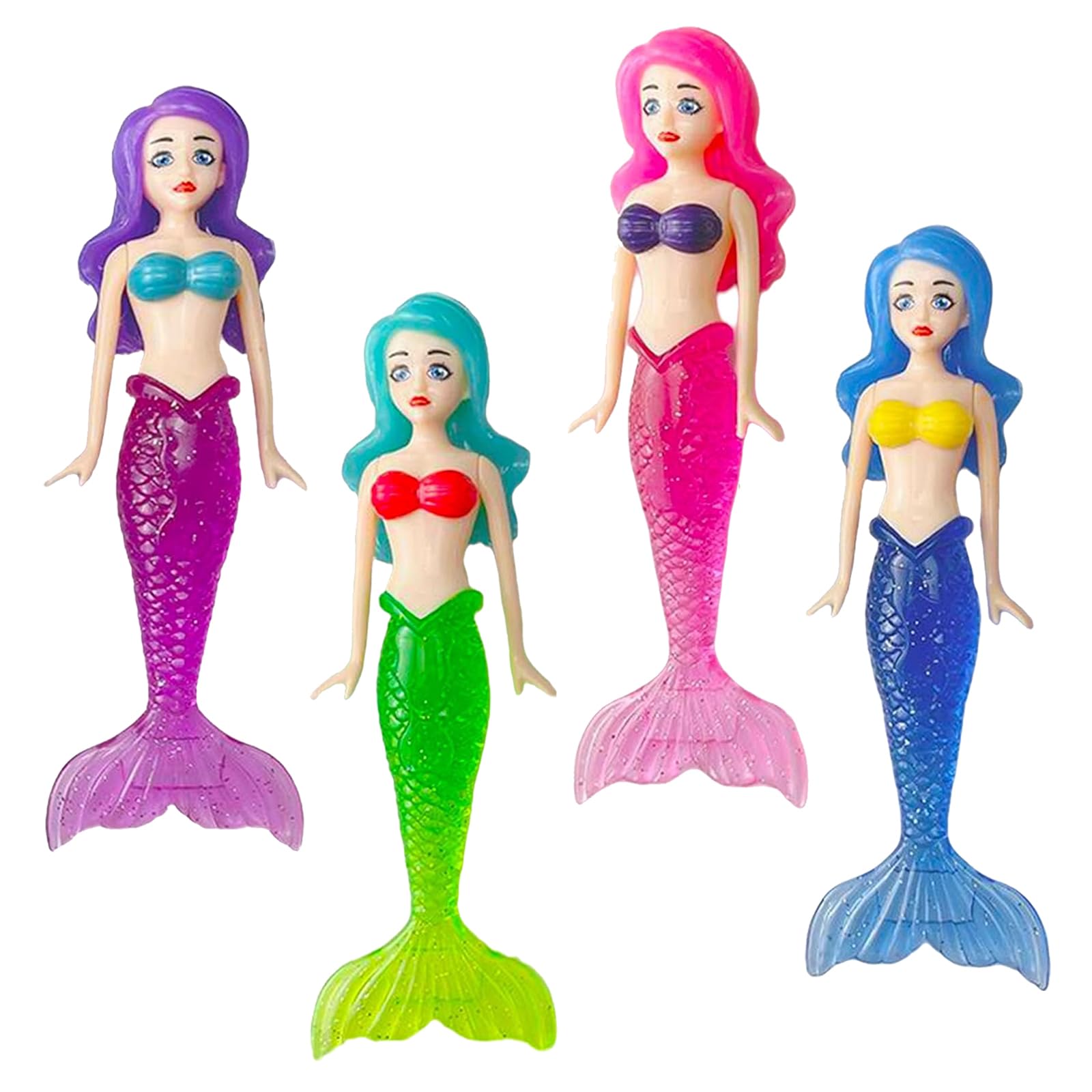 4 Pcs Mermaid Toys, Diving Swim Training Toy Gifts for Girls Boys