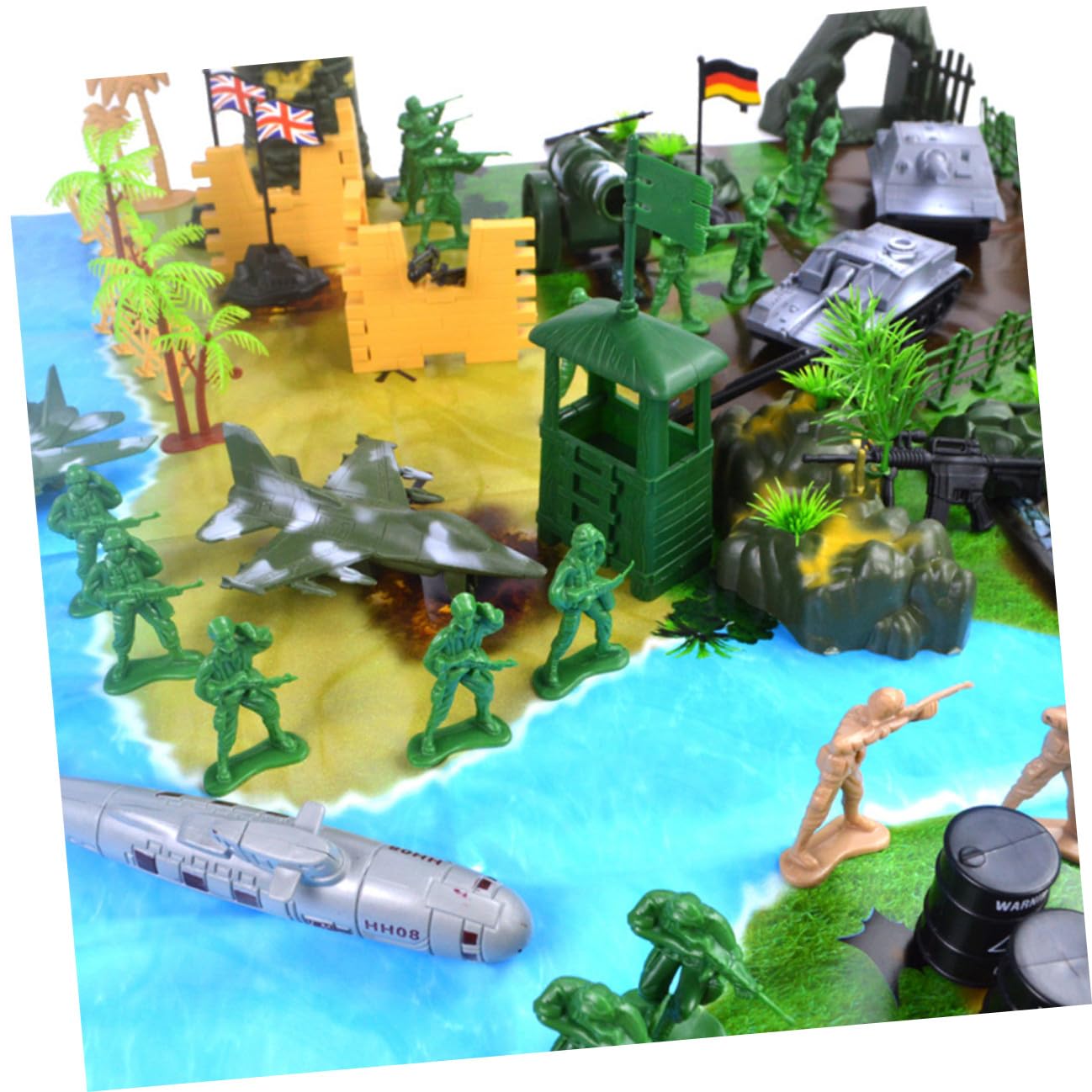 Set Militare 130 Pezzi Plastica Soldatini Simulazione | Tavolo Sabbia, Design Vivido, Stile Contemporaneo, Giocattoli Soldatini