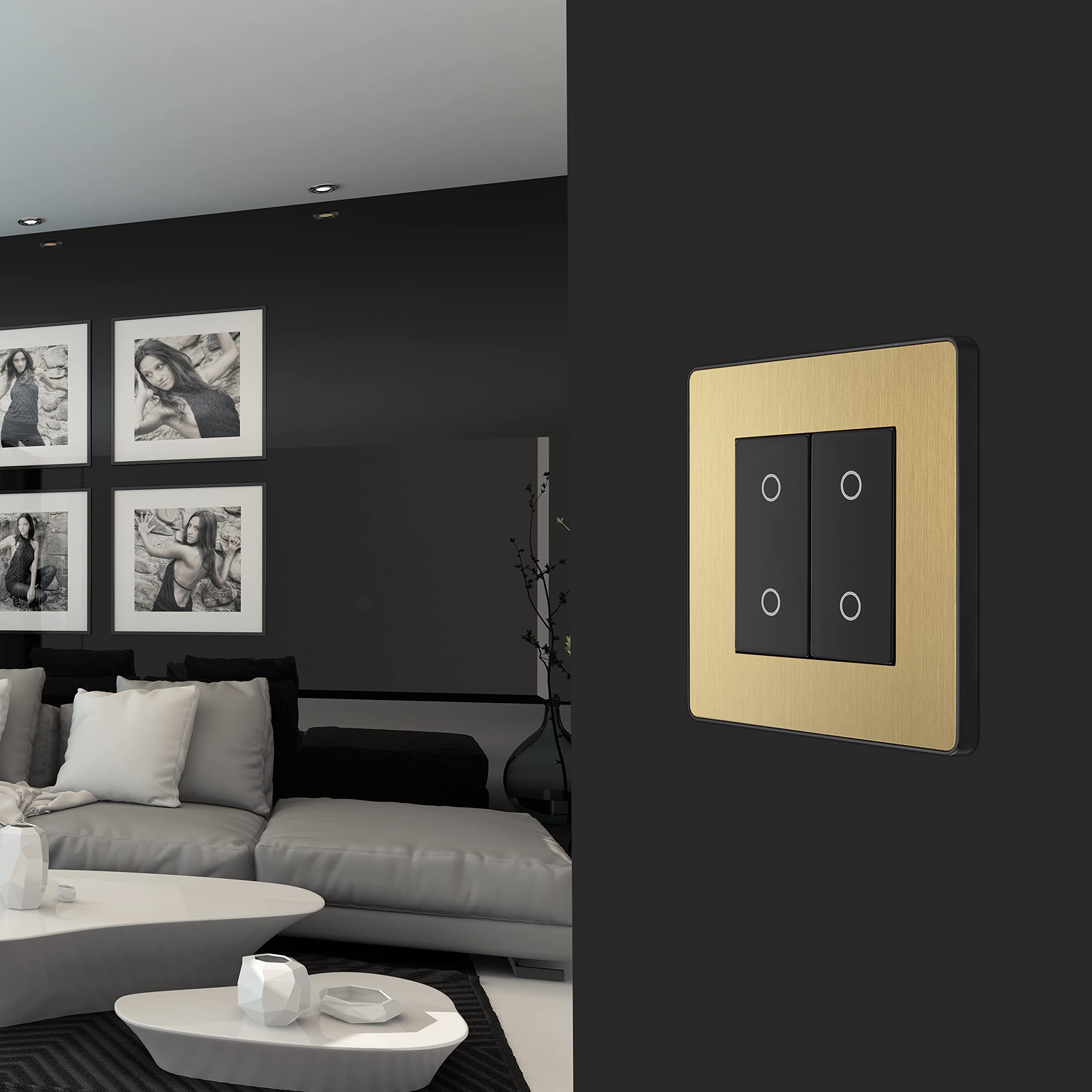 Interruttori Luce Deco Raso Ottone DSB2, Prese Spina, Dimmer - Foto 5