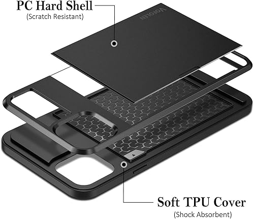 Miniatura 6 de Vofolen Funda compatible con iPhone 12 Pro Max 5G, tarjetero para tarjeta de crédito, ranura de identificación, bolsillo trasero deslizante,