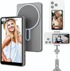 Maxkey Tela magnética do monitor de selfie do vlog do telefone, usando a câmera traseira do telefone para Selfie Vlog Live Stream TikTok, compatível com iPhone e Android, uma escolha para entusiastas