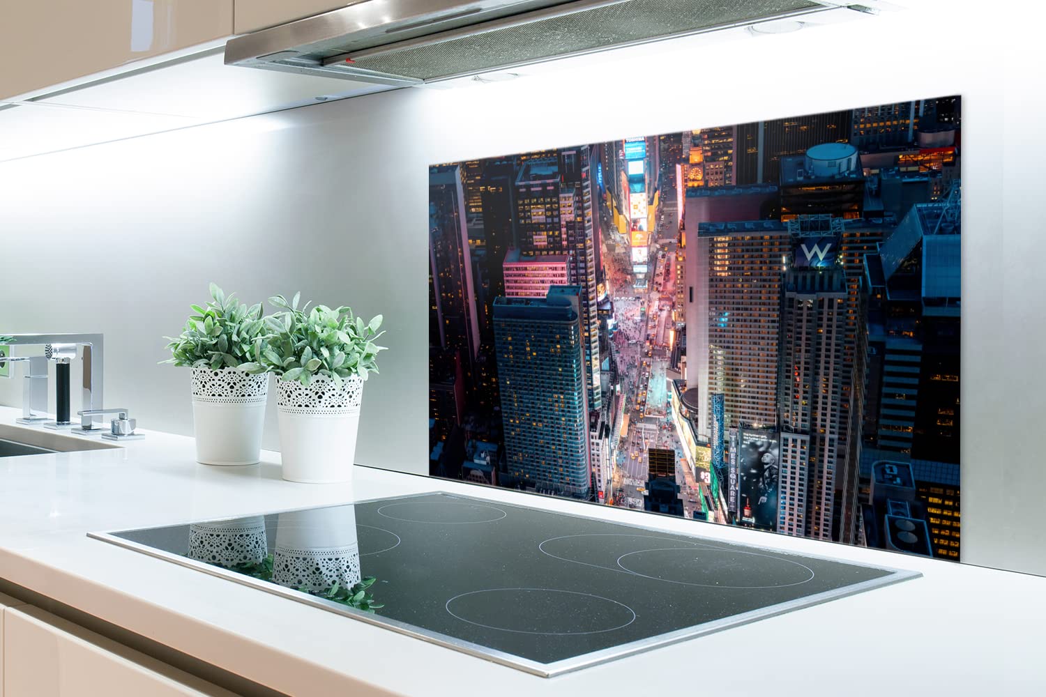 MuchoWow Spritzschutz Küchenrückwand 90x60 Cm – Alu Dibond, Oldtimer Tankstelle Motiv, Hitzebeständig