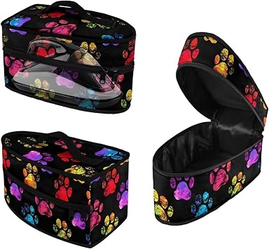 Iron Storage Bag Colorful Pet Paw Print Iron Protective Cover Waterproof Dustproof Iron Carrying Case Suitable for Travel or Storage Easy to Carry