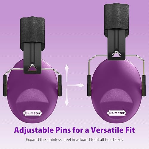 Miniatura 2 de Dr.meter Orejeras para reducir ruido SNR27.4, protección de oídos para niños, diadema ajustable, cancelan ruido en conciertos, juegos de fútbol,