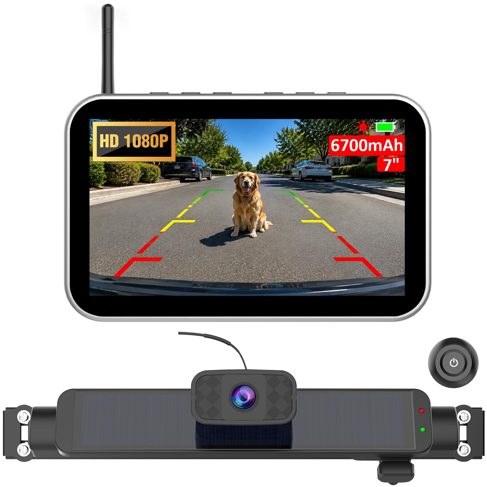 Photo 1 of Carpuride Wireless Backup Camera System with 7" Solar Monitor