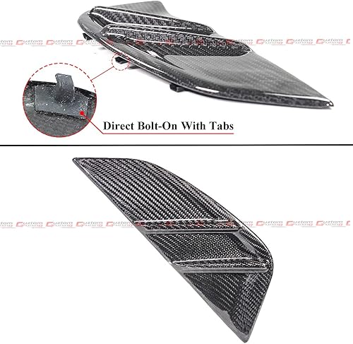 Miniatura 3 de M Performance Style - Repuesto de fibra de carbono real de repuesto para guardabarros delanteros, rejilla de ventilación lateral, compatible con BMW