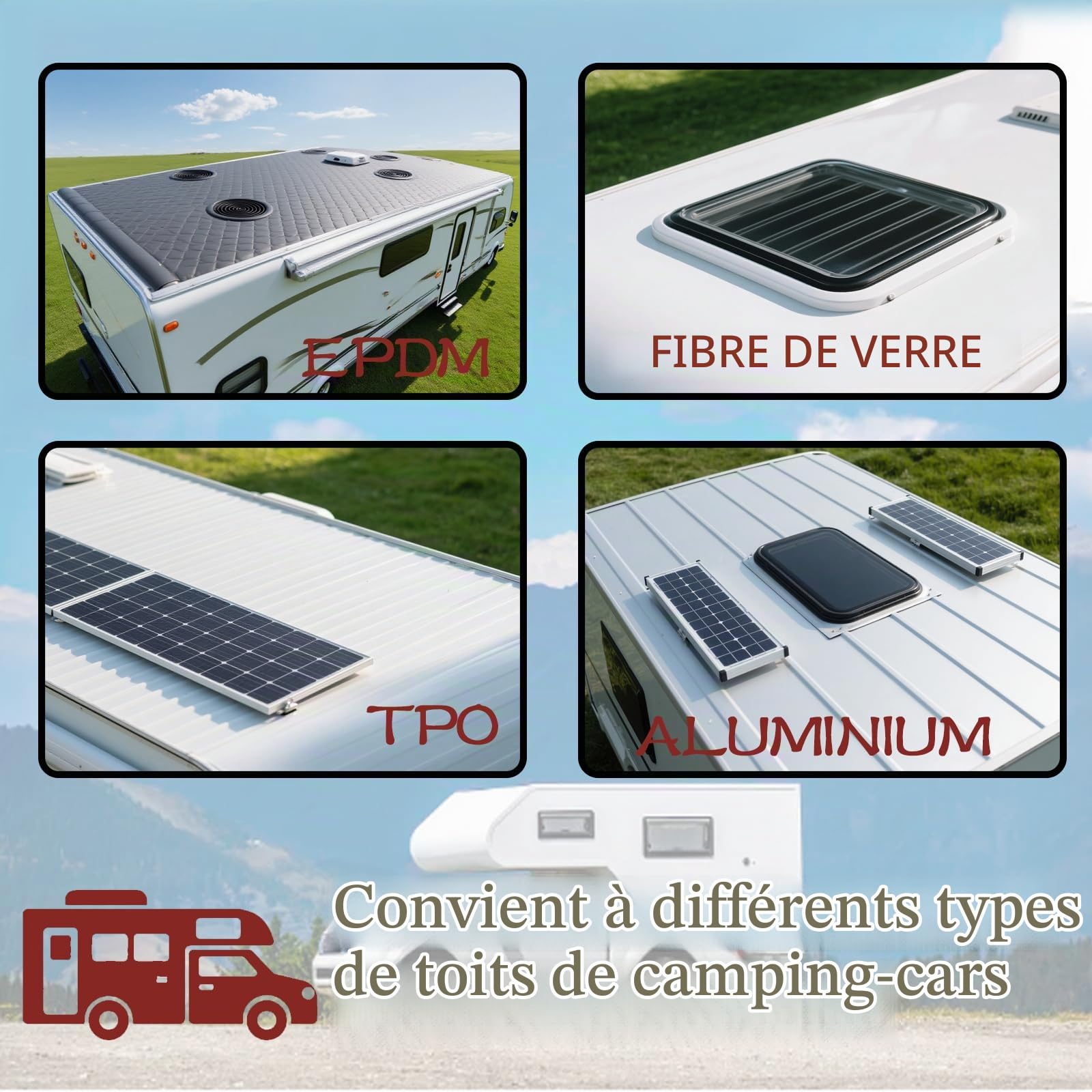 1Gal/128Fl.oz Liquide Étanchéité Transparent Revêtement,étanchéité de toit de RV imperméable,étanchéité solaire réfléchissante,revêtement de réparation en caoutchouc flexible pour camping-cars