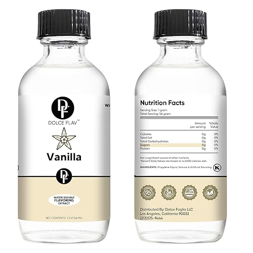 Miniatura 3 de Dolce Flav Extracto de vainilla – Kosher, sin azúcar, saborizante concentrado de vainilla para hornear, galletas y postres, incluye cuentagotas