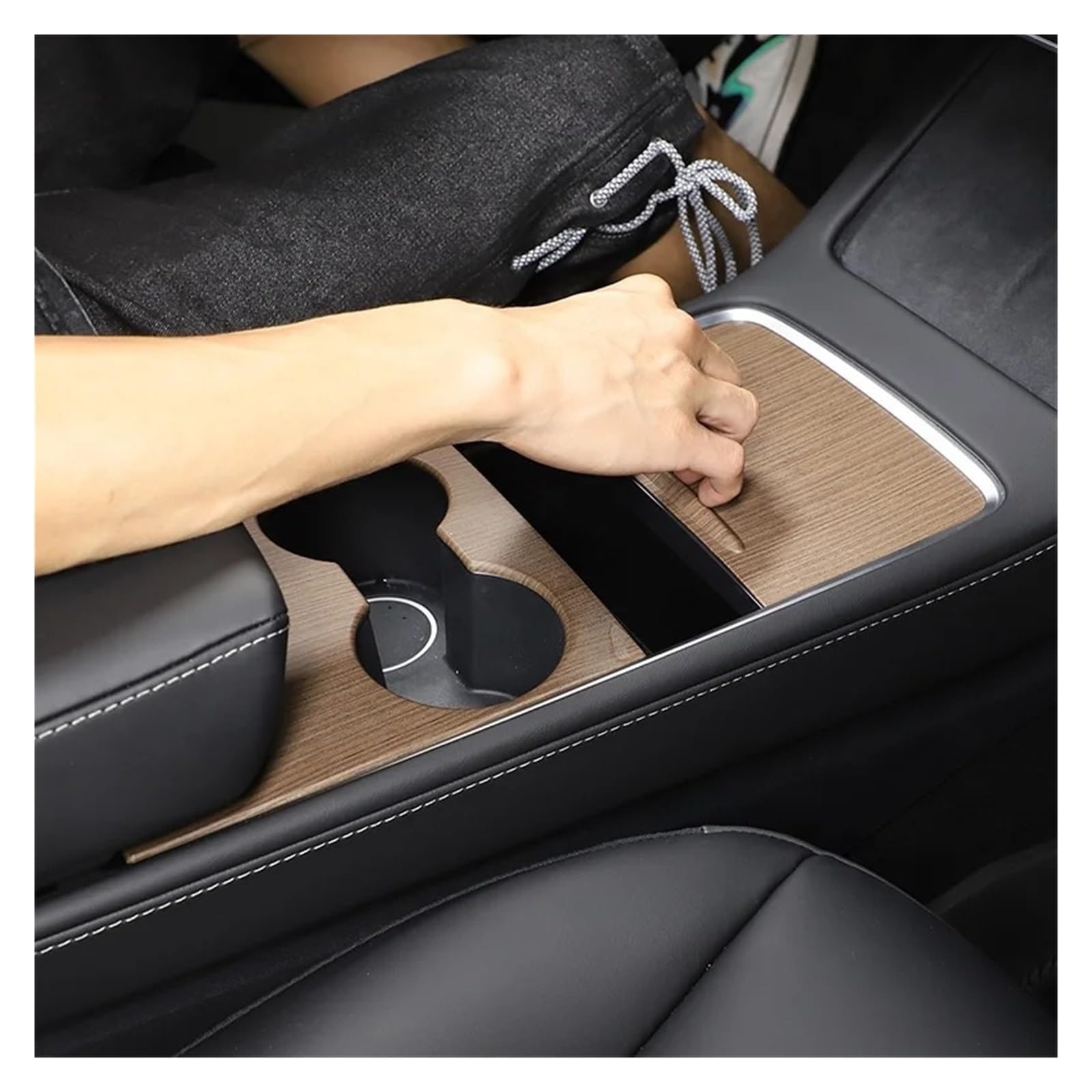ABS Auto Center Konsole Getriebe Panel Dekorative Abdeckung Für Tesla Für Modell Für 3/Y 2021-23 Innen Änderung Zubehör Car Trim Interior Strips