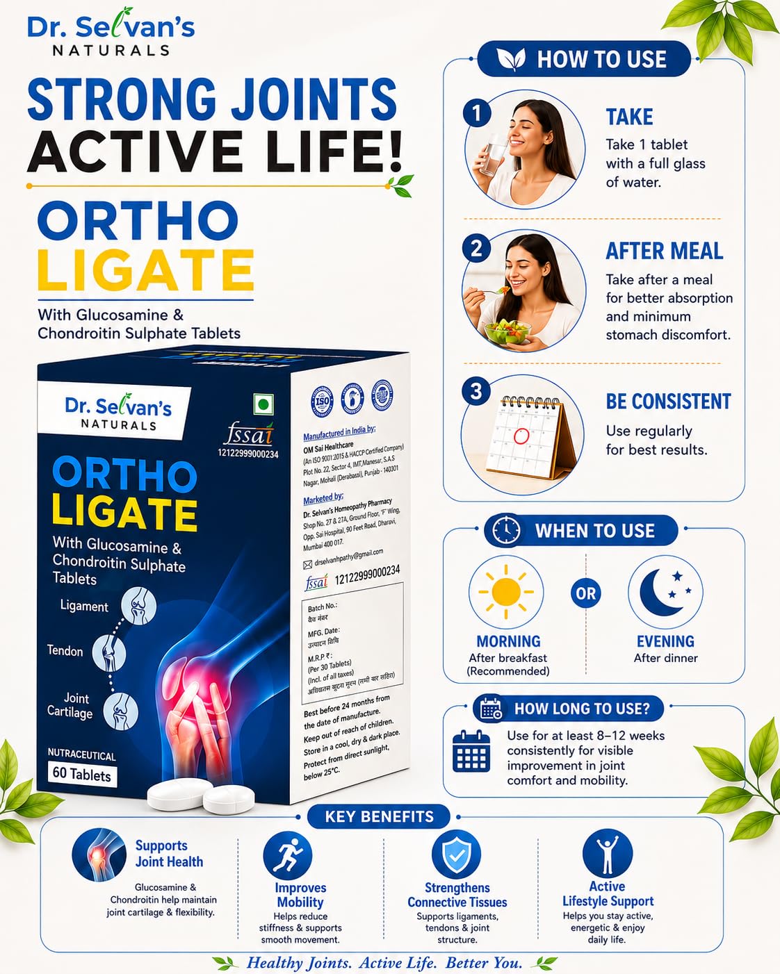 Dr. Selvan's NATURALS ORTHO LIGATE 2