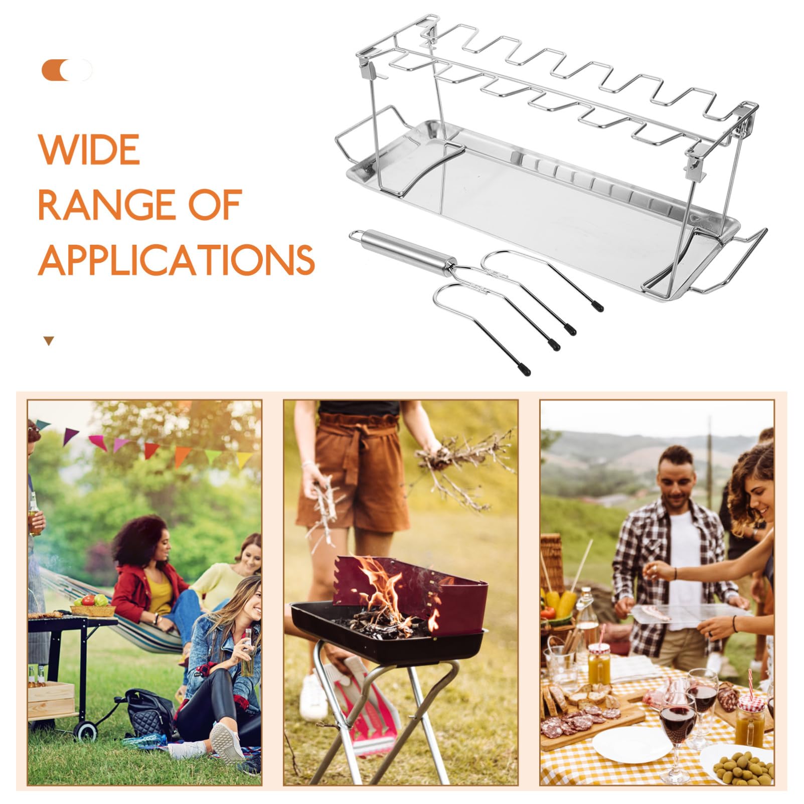 BESTonZON Per Esterni e Forchetta Per Barbecue Per Arrosti Vassoio Portatile Utensile Per Barbecue e