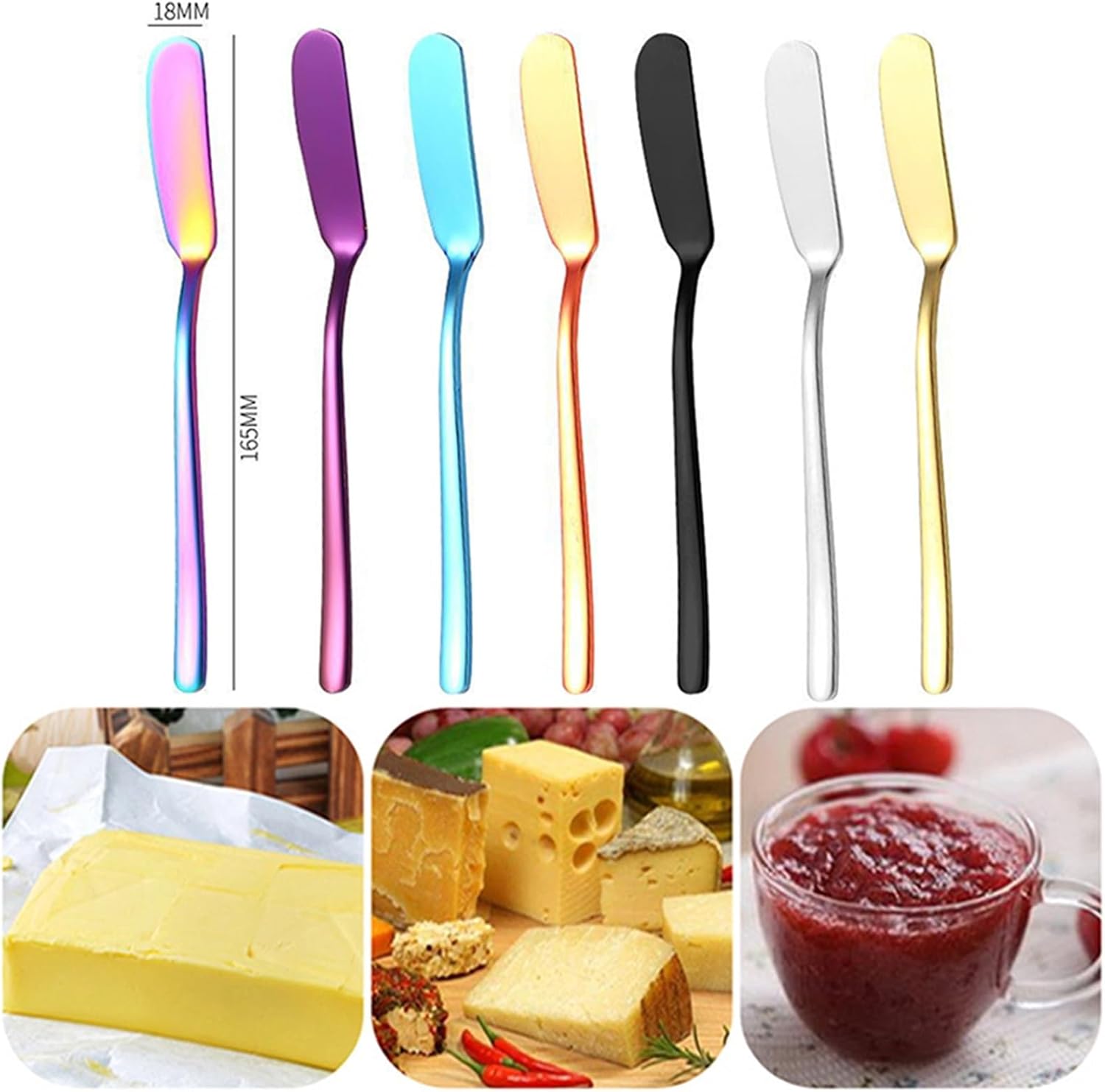 Butter Knives 16pcs Stainless Steel Cheese Jam Spatula Knife Tools Cream Dessert Scraper Toast Bread Kitchen(SN21402)