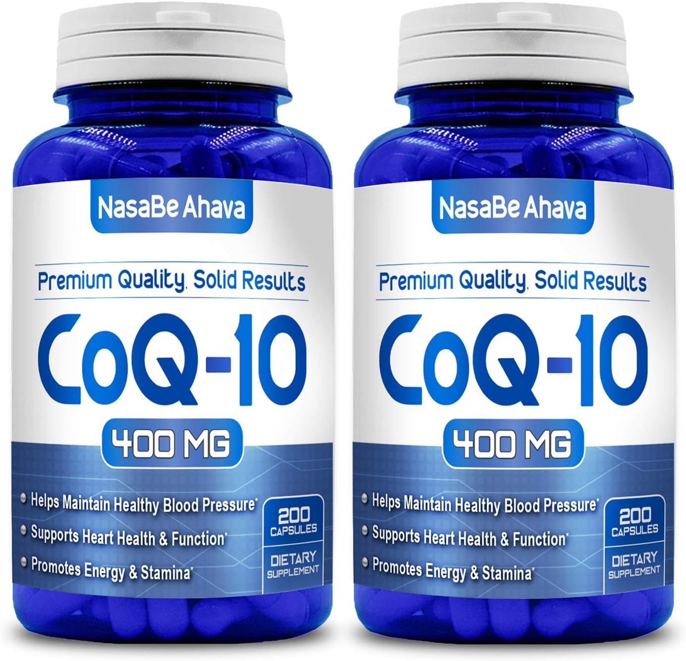 CoQ10 400mg Capsules | Vegan Friendly Coenzyme Q10 400mg per Serving from Easy Absorption Ubiquinone Supplement for Skin Heart and Energy Support | Made in the USA in cGMP Facilities (200 Servings)