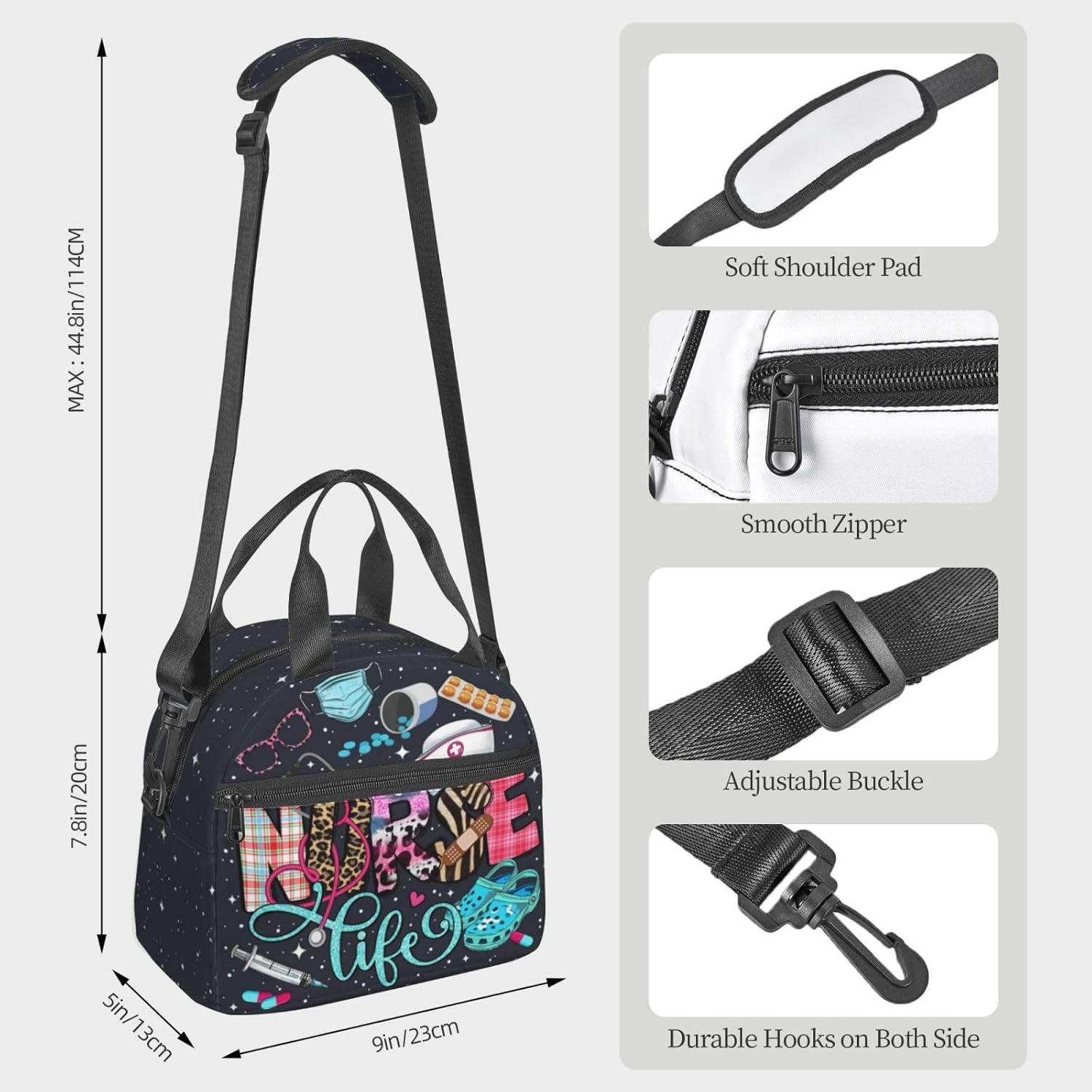 Nurse Lunch Bags Nurses Lunch Box Lunch Bag Nurse Medical Theme Hand-Held Crossbody Insulated Cute Insulated For Work Office Travel Picnic