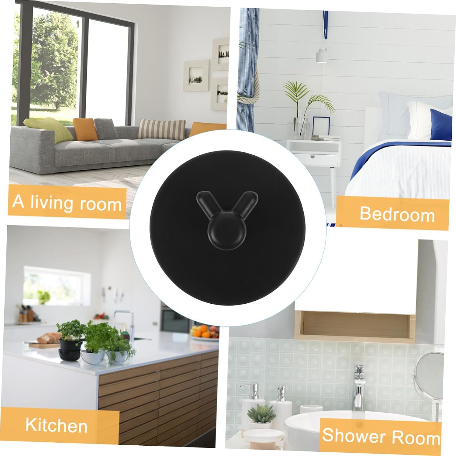 Mipcase Towel Hook for Bathroom Organization Black Aluminum Wall Mounted image 5