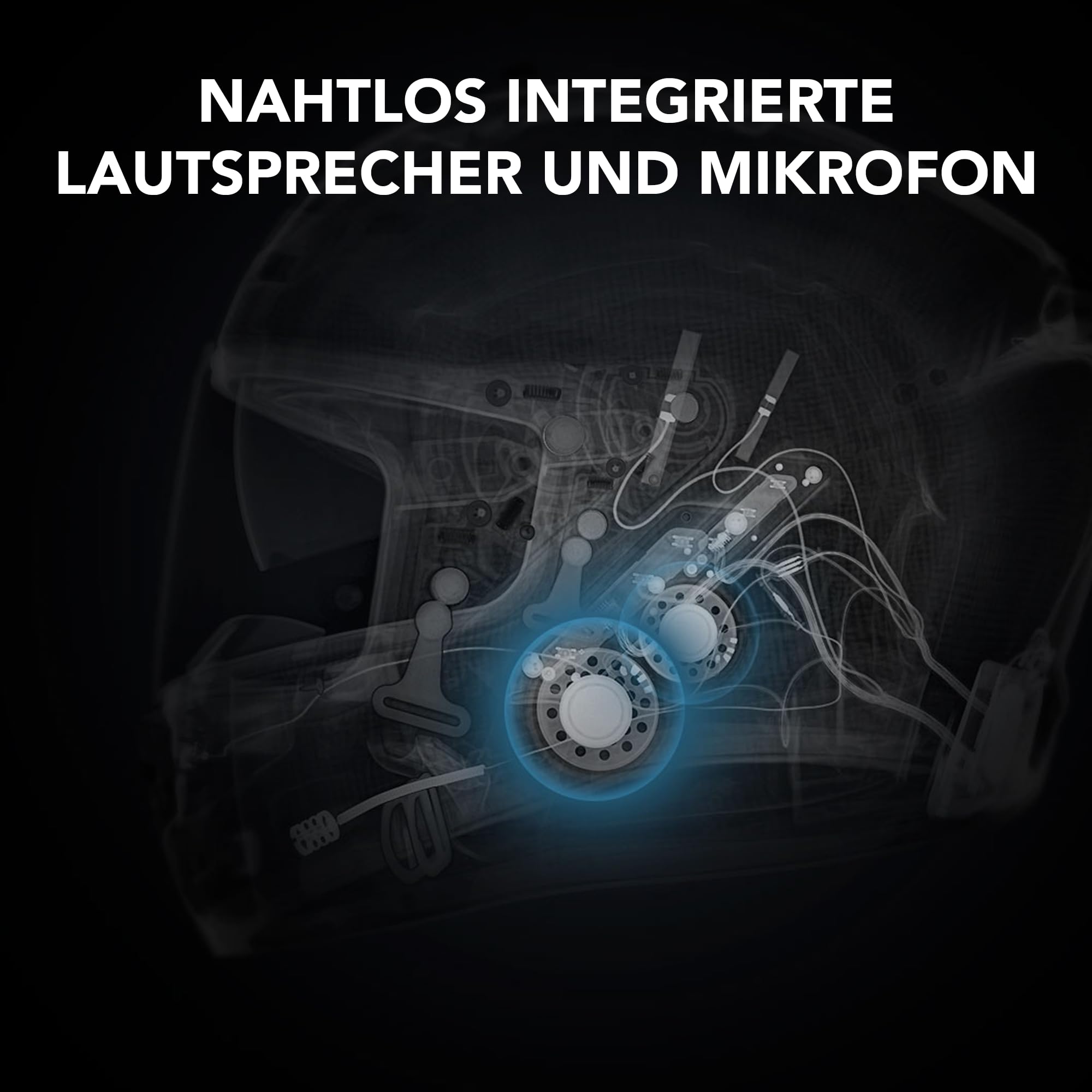 Sena Phantom Integralhelm mit integrierter Kommunikation, LED-Beleuchtung und 2. Generation Sound by Harman Kardon (Mattschwarz, XXL)