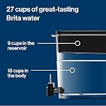 Brita Extra Large 27 Cup Filtered Water Dispenser with 1 Brita Elite Filter, Made Without BPA, UltraMax, Black