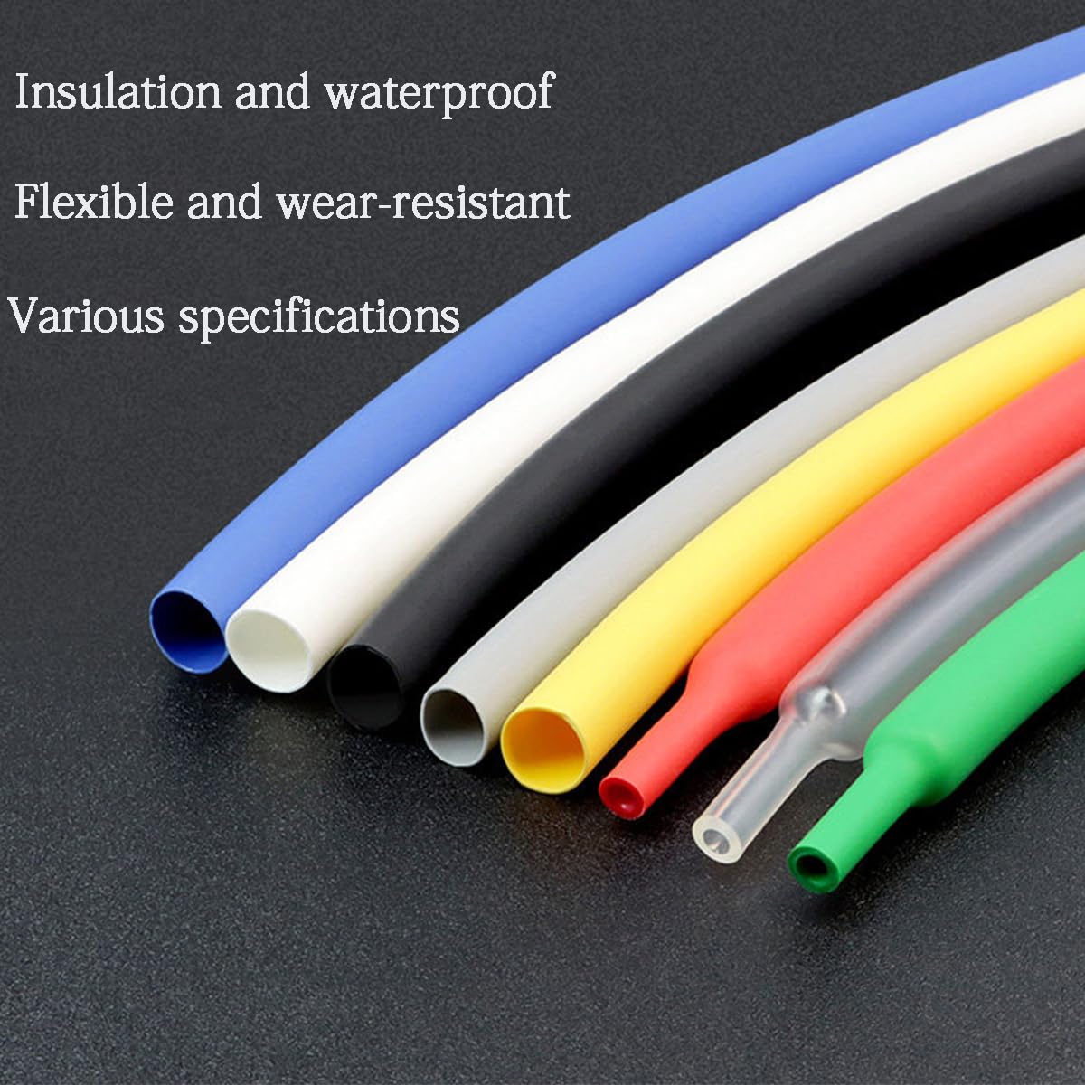 2:1 Guaine Termorestringenti 7.9mm e 2m di Lunghezza,Impermeabile,Nastro Isolante e Termorestringente per Il Collegamento dei Cavi Elettrici,Diversi Tipi Opzioni di Diametro,3mm（50m）