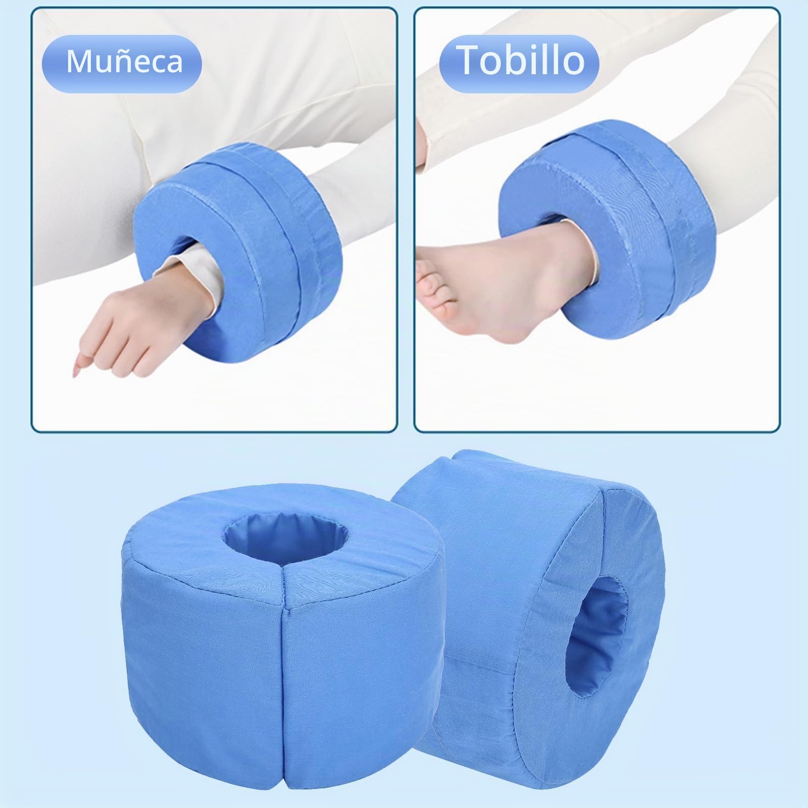 2Pcs Elevación de la Almohada del pie, Almohada antiescaras para el talón, Almohada de Apoyo para el Pie, Almohadilla elevadora para el reposamanos, Almohada Transpirable de Elevación del Pie