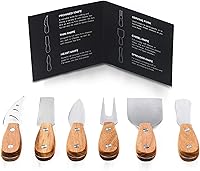 Vista 7 de Harvest - Juego de cuchillos de queso de 6 piezas (listos para regalar) – Cuchillos de queso de acero inoxidable de alta calidad con remaches