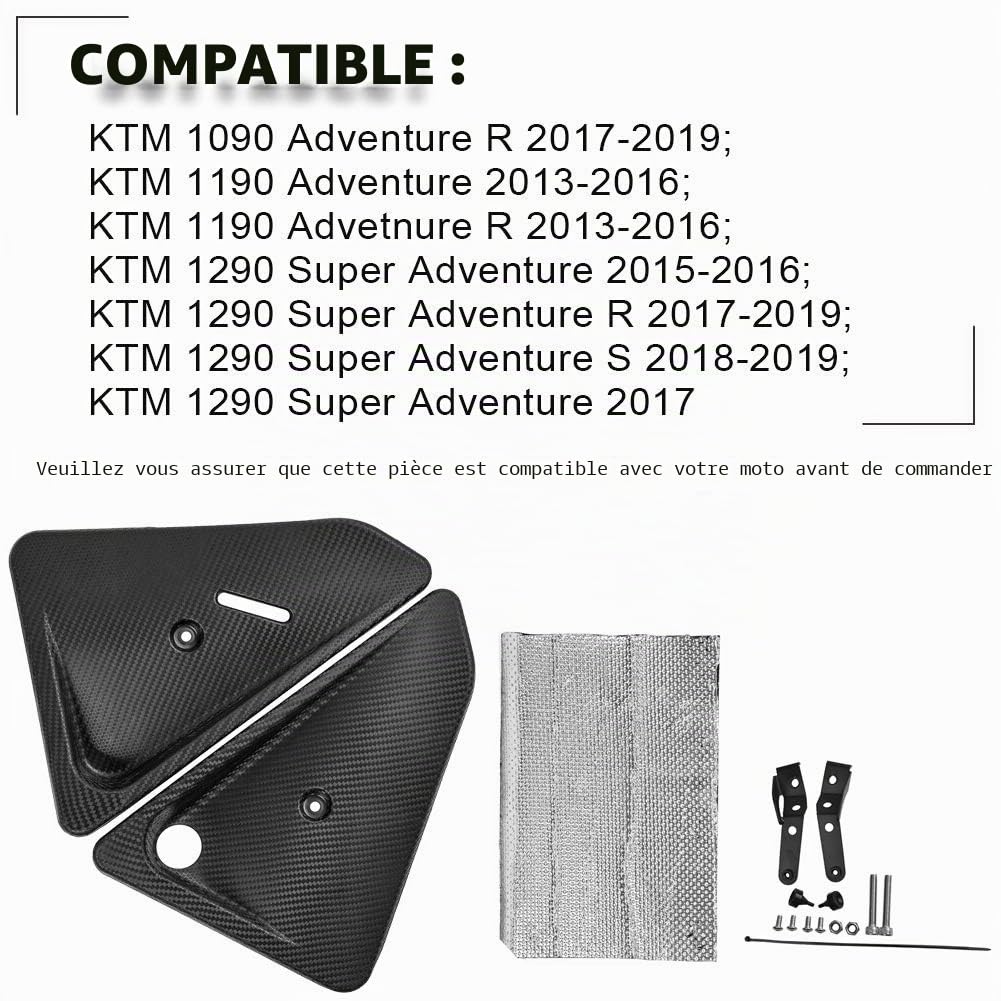 Couvercle de Cadre central de Moteur en Fibre de Carbone, Côté Gauche Droit, Panneau de Carénage Compatible avec 1090 1190 1290 Adv Super Adventure R/S