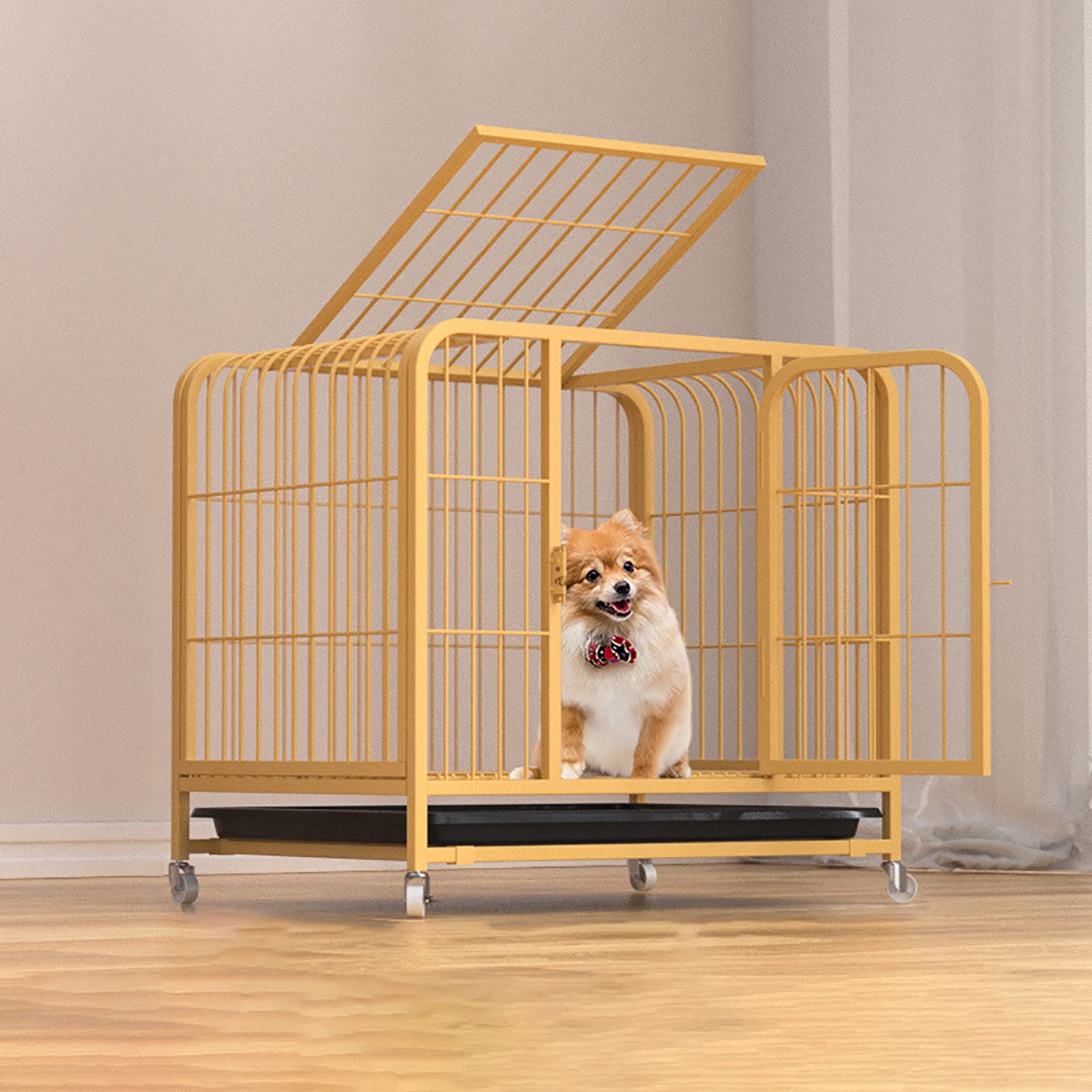 Amazon.co.jp: ペットケージ 犬用ケージ キャスター付きペットケージ 