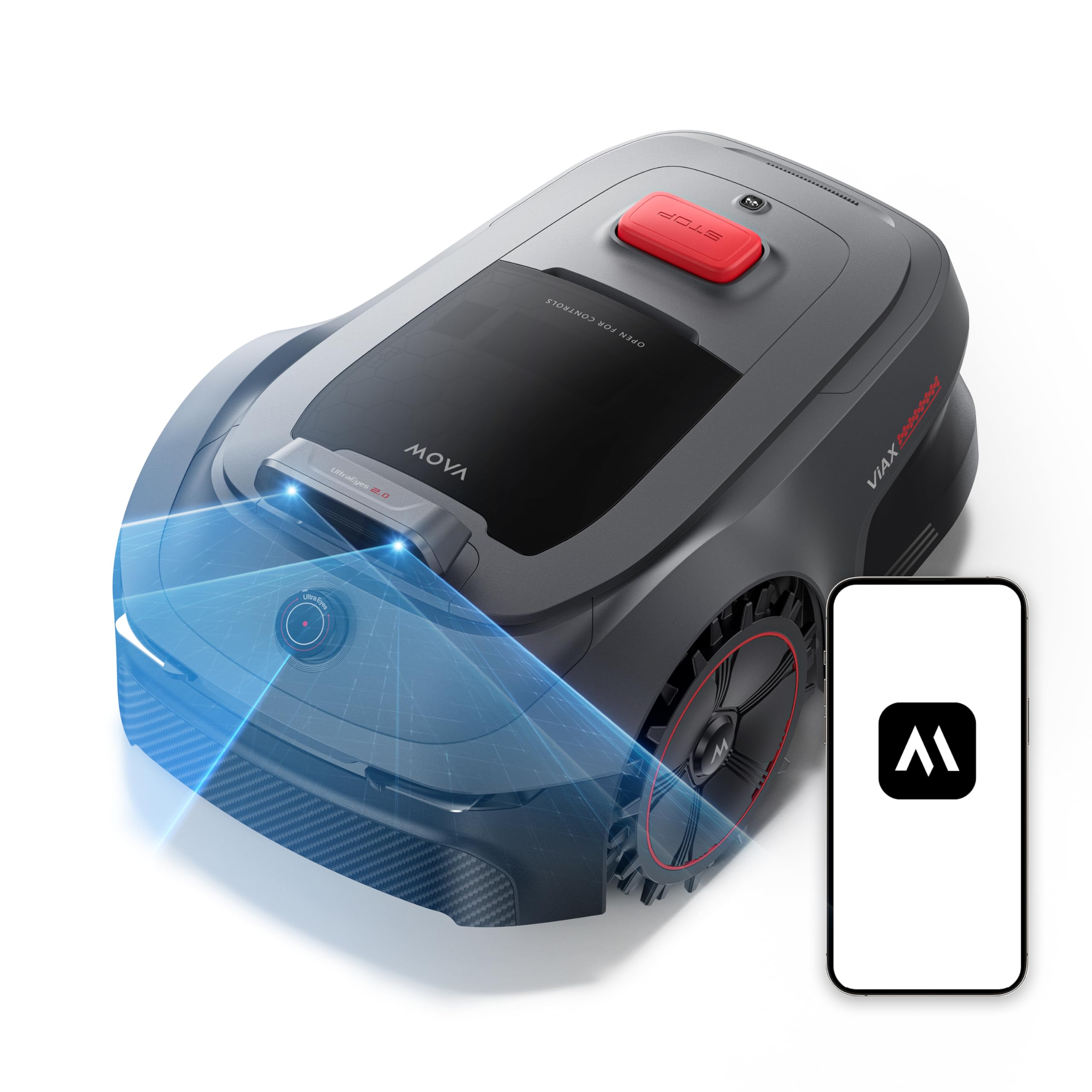 MOVA ViAX 500 Robot Tagliaerba, Copertura 600 m², Mappatura senza RTK e Assistita dall'IA, LiDAR 360° + Doppia Visione AI, Evitamento Intelligente degli Ostacoli, Percorso a Forma di U