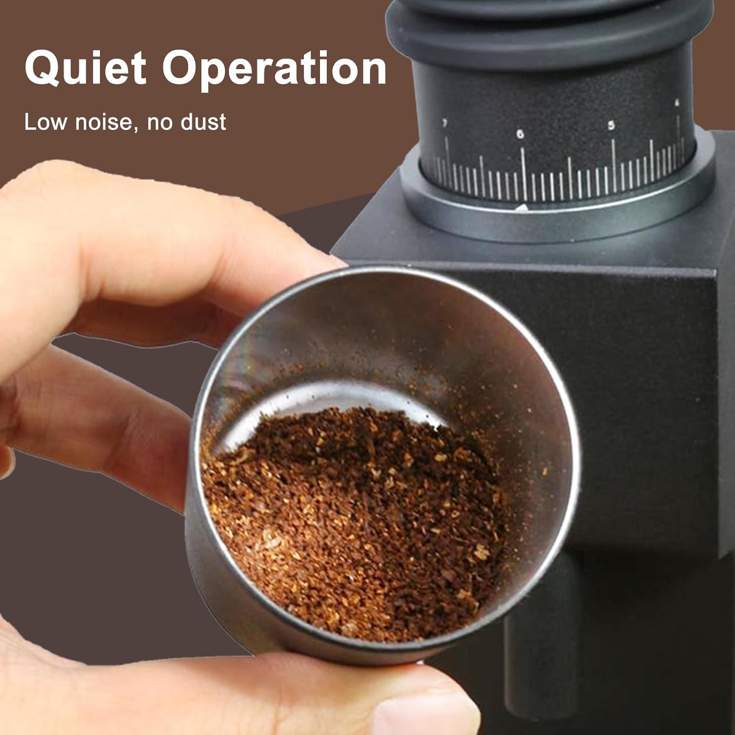 Electric Coffee Grinder, with Stainless Steel Hexagonal Grinding Disc, Adjustable Grinding, for Home Use White