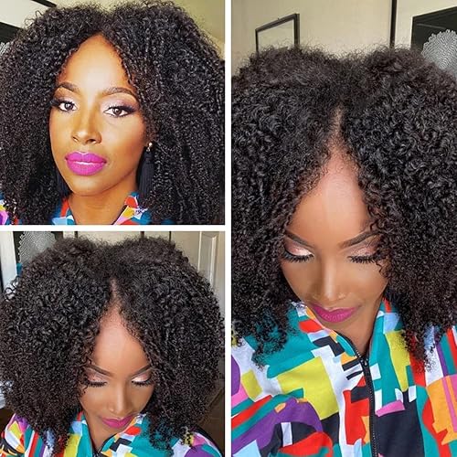 Miniatura 7 de Nadula - Pelucas de cabello humano rizado mejorada con parte en U de 4 x 1 pulgadas con pequeño espacio libre para mujeres de color, pelucas