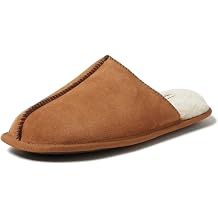 Dearfoams Mens Bradford Genuine Suede House Shoe Scuff Slipper