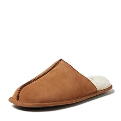 Dearfoams Mens Bradford Genuine Suede House Shoe Scuff Slipper