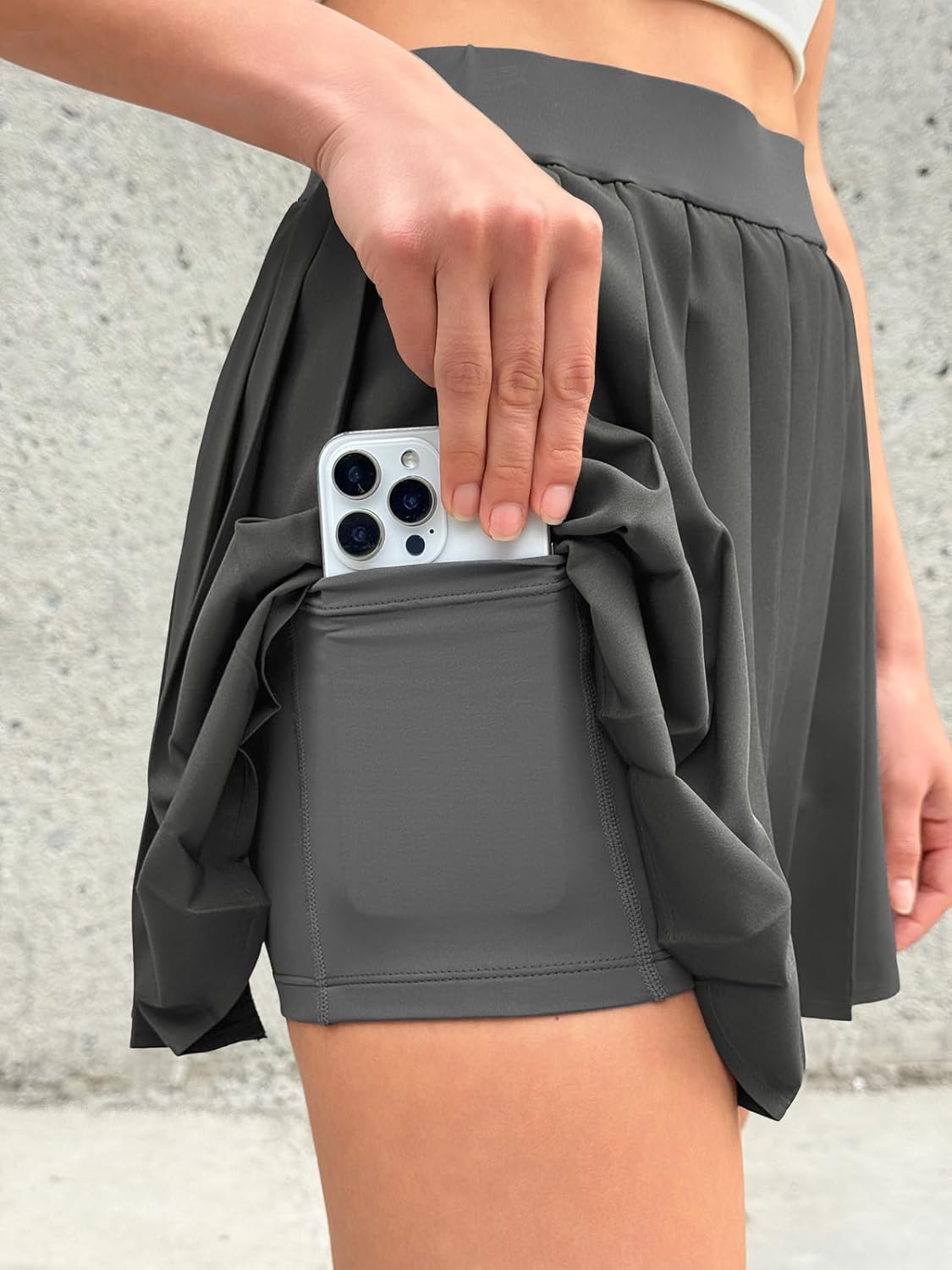 Yousify Pleated Skirts for Women High Waisted Tennis Skirts Adjustable Buckle Athletic Golf Skorts Skirts with Shorts