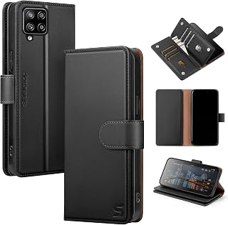Shieldtop Compatible with Samsung Galaxy A12 5G Wallet Case with Card Holder,Women Men RFID Blocking PU Leather Folio Flip TPU Protective Cover Credit Card Slots,Phone Case for Galaxy A12,Black