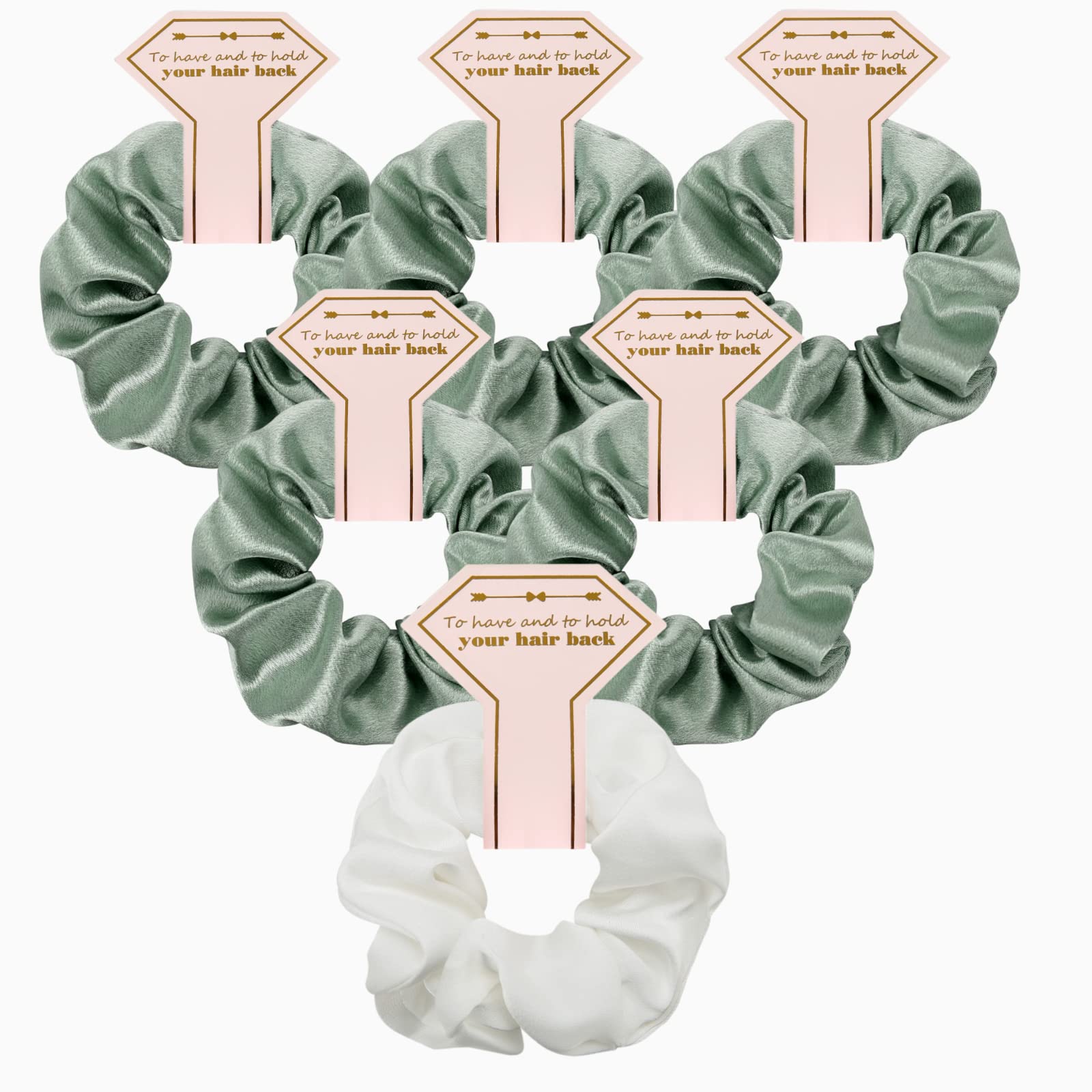 Satin-Haargummis für Brautjungfern, Junggesellinnenabschied, 6 Stück, Brautparty, keine Beschädigung, Haargummis, Geschenkidee, Geschenk für Hochzeit, Party, Brautjungfer, Antragsgeschenke