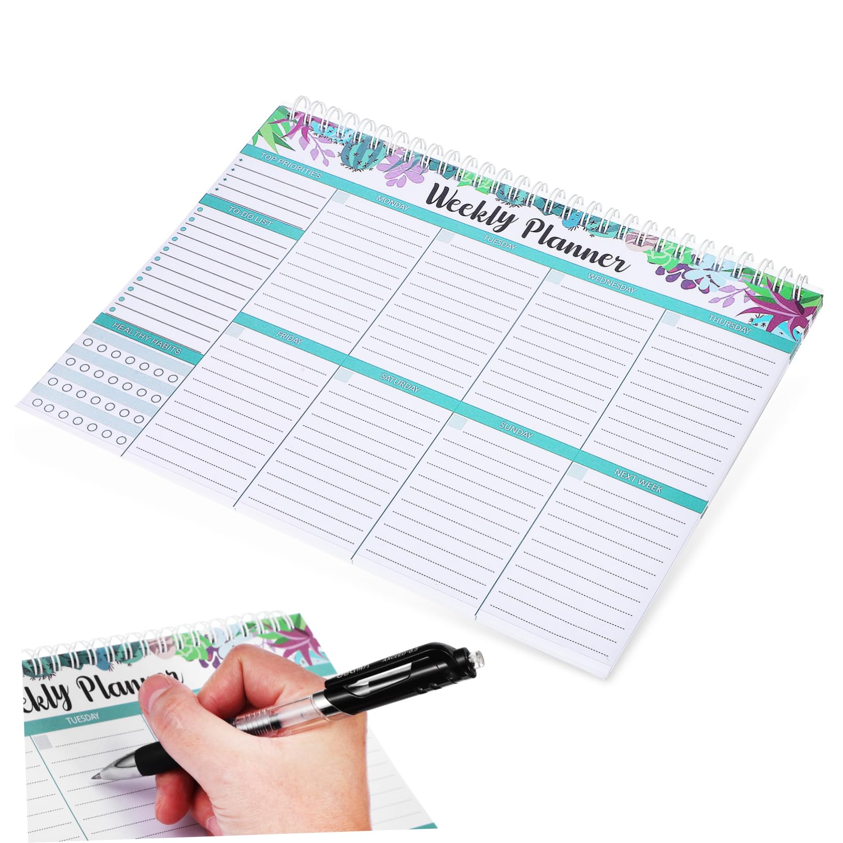 DOITOOL 4 Stück Wochenplaner Buch mit Klarem Layout Langlebiges Notizbuch für Aufgaben und Termine Wochenplaner Block für Büro Schule und Alltag Komfortables Schreibpapier Stilvolles