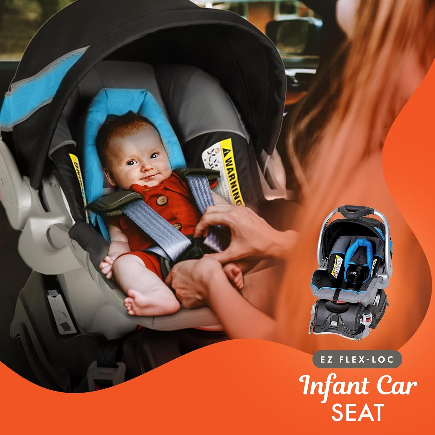 Baby secured in EZ Flex-Loc Infant Car Seat