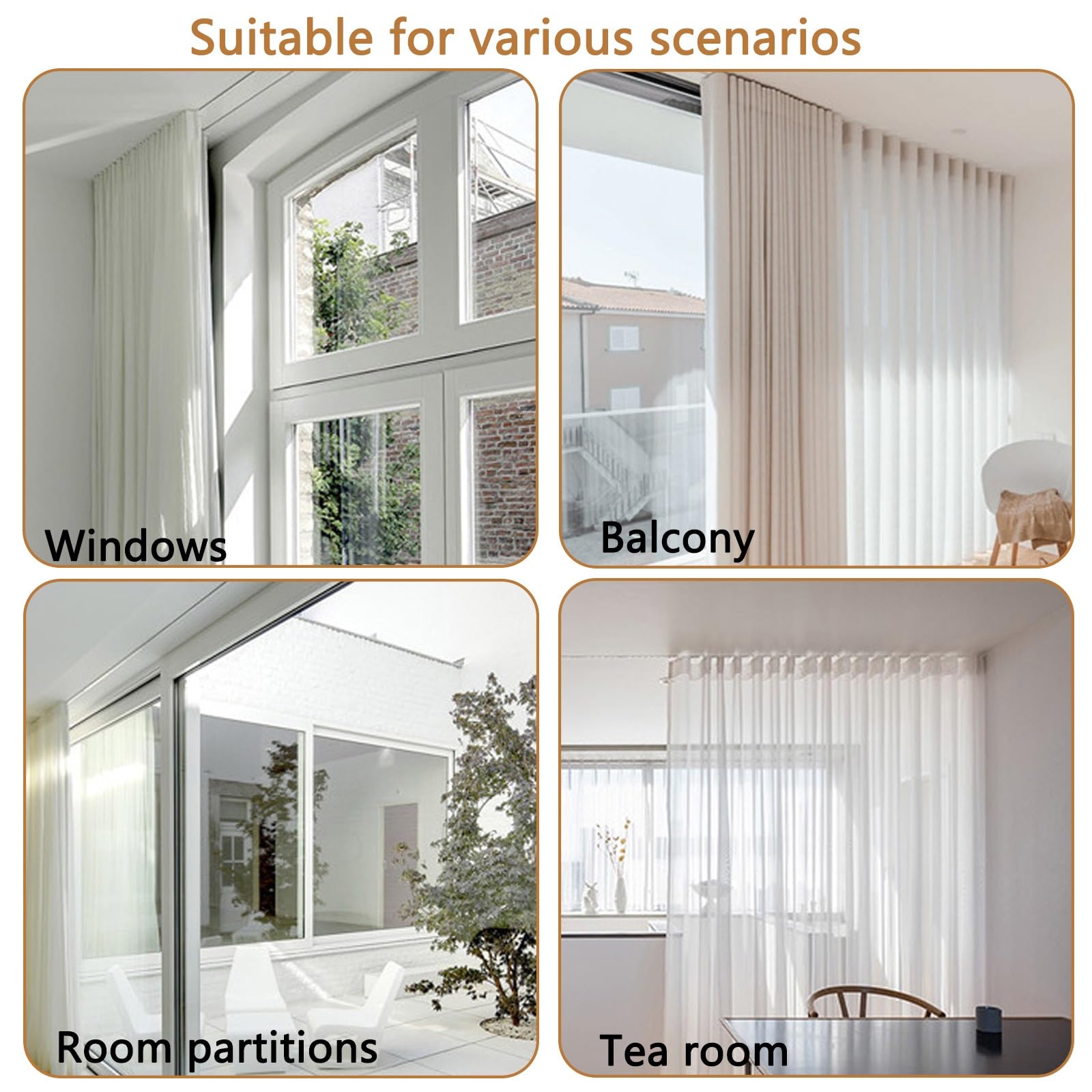 Wbudowany aluminiowy zestaw szyn sufitowych, zestaw szyn sufitowych do domu, wytrzymały i trwały, do domu, biura, szpitala, kampera (260 cm (8,5 cala)
