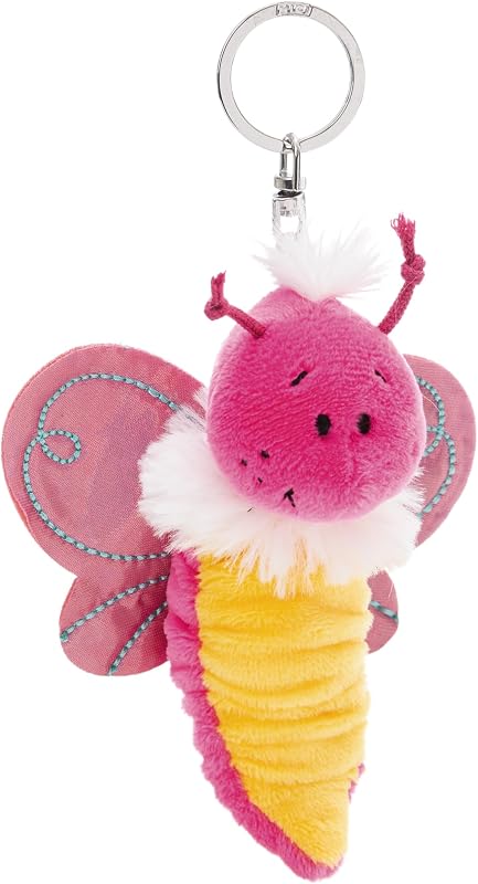 Flibbies 62883 - Portachiavi in Peluche a Forma di Farfalla, Accessorio per Lo Zaino o la Borsa di Grandi e piccini, 10 cm, Rosa
